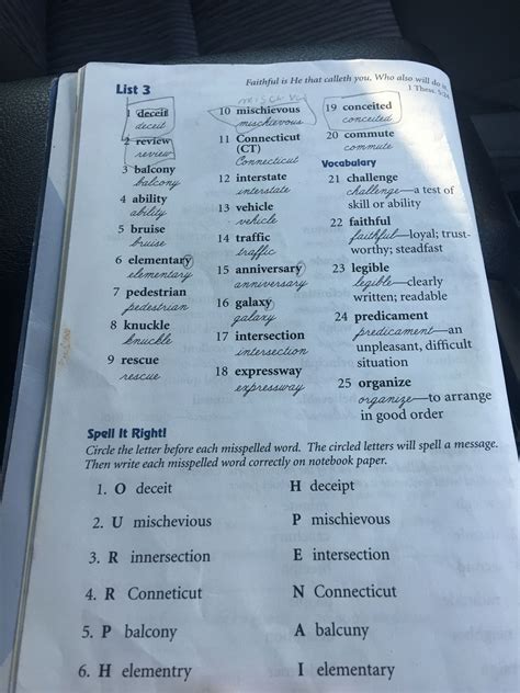 Abeka 7th Grade Spelling List 16