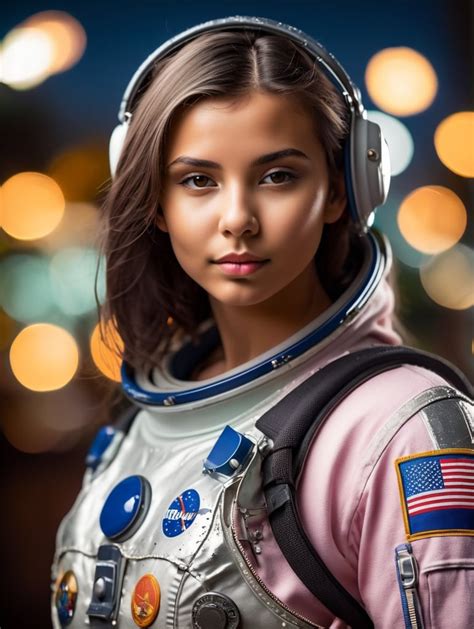 Premium Free Ai Images Full Body Photo Girl Perfect Body Astronaut