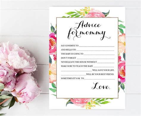 Advice For The New Mommy, Advice Cards, Baby Shower Advice Cards, Shabby Chic Baby Shower, Girl 