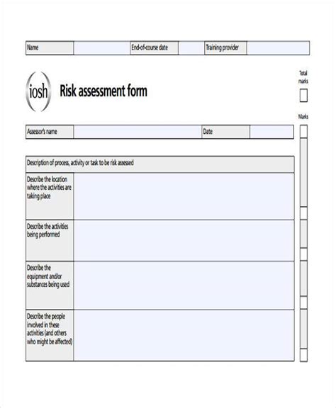 Free 7 Sample Management Risk Assessment Forms In Pdf Ms Word Free