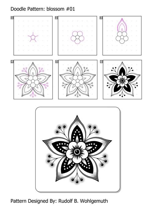 Zentangle is simply beautiful patterns playing harmoniously together. #zendoodle #zendoodle pattern #blossom #flowers #creative ...