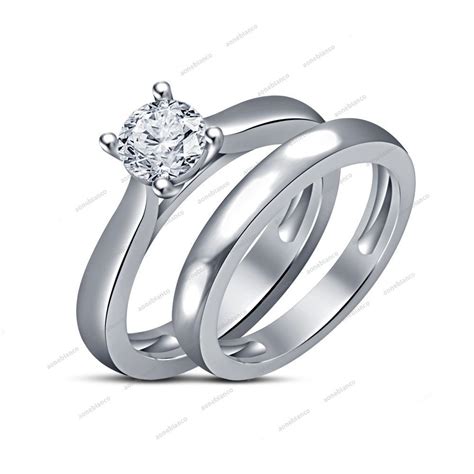 Https://tommynaija.com/wedding/10k White Gold Simple Wedding Ring Sets
