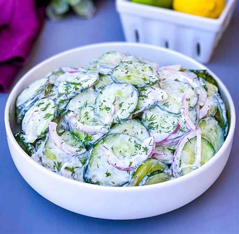 Easy Creamy Cucumber Salad Recipe Video