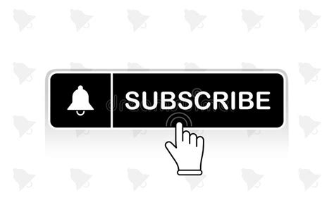 Black Subscribe Button With Mouse Pointer And Notification