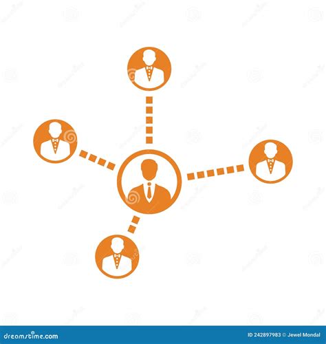 Connectivity Link Linking Icon Orange Vector Design Stock Vector