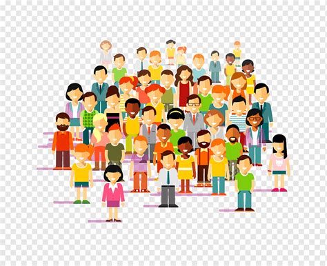 Society, cartoon crowd, child, culture, text png | PNGWing