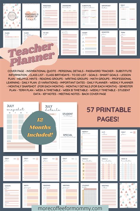 Printable Teacher Planner Teacher Planner Free Free Teacher Busy