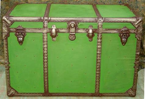 Vintage Steamer Trunk Repainted Lime Green By Drabtofabvintage 40000