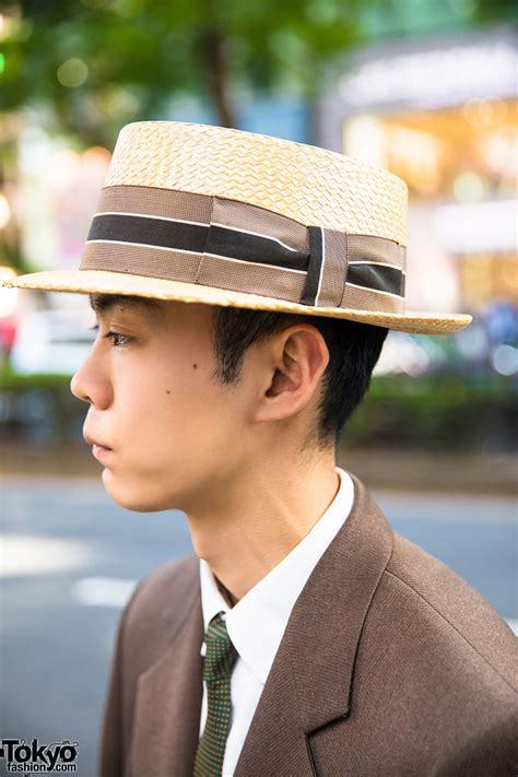 japanese hair stylist wearing dapper vintage streetwear style in harajuku