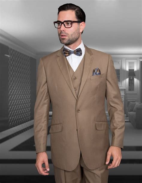 Statement Stzv 100 Bronze Solid 3 Pc Suit Modern Fit Studio Menwear