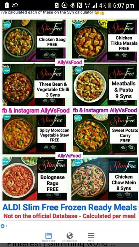 Get the most sausage for your slimming world syns; Aldi Slim Well Meals Nutritional Information - NutritionWalls