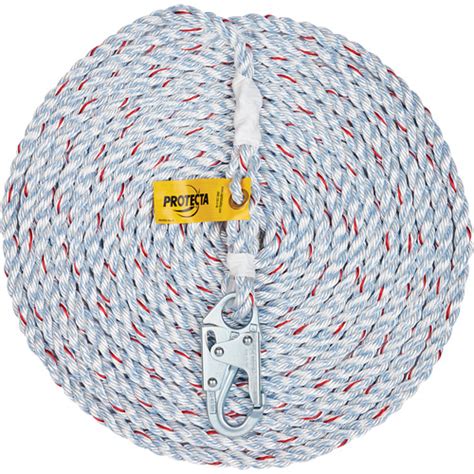 3m Protecta Fall Protection Rope Lifeline With Snap Hook Polyester
