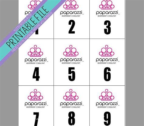 Paparazzi Number Cards Free Printable Printable Word Searches