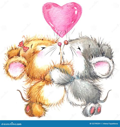 Valentine Day And Cute Animal Stock Illustration Illustration Of