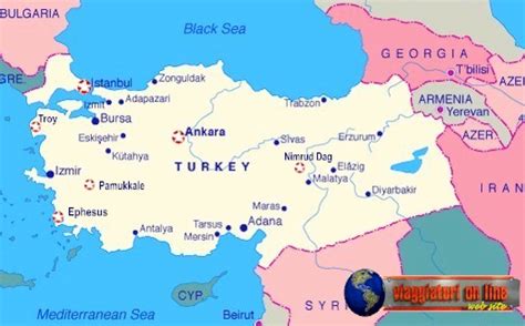 Mappa degli hotel nei dintorni di turchia: Mappa geografica Turchia