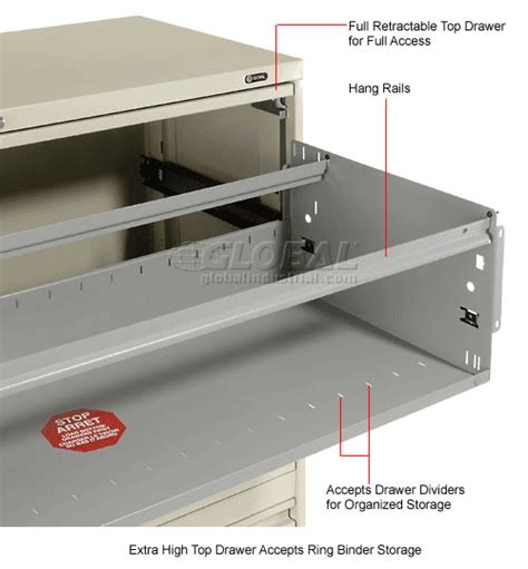 Commercial lateral drawer divider hirsh industries. File Cabinets | Lateral | Global™ 9300 Series 42"W 5 ...