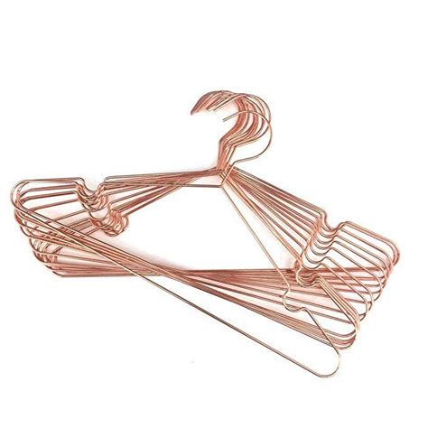 Koobay A17 Adult Rose Copper Gold Shiny Metal Wire Top Clothes Hangers