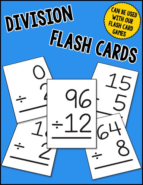 Division Flash Cards Printable