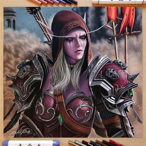 Sylvanas Windrunner Original Drawing Etsy