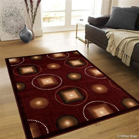Allstar Burgundy Abstract Modern Area Carpet Rug 5 2 X 7 2