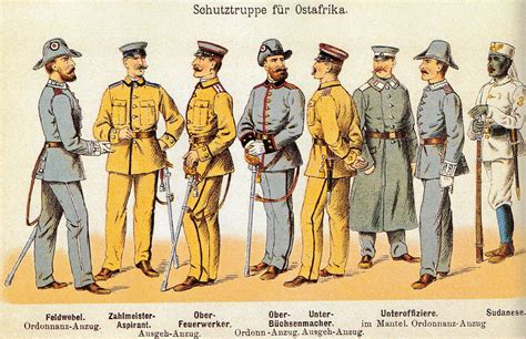 Schutztruppen Uniformen Aus Deutsch Ost Afrika Um 1900 German