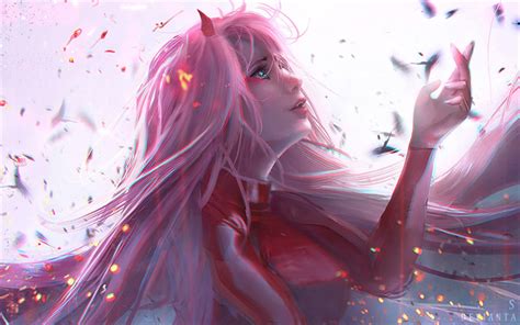 Download Wallpapers Zero Two 3d Art Protagonist Girl With Pink Hair