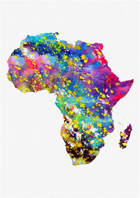 Map Of Africa Colorful Digital Art By Erzebet S Pixels