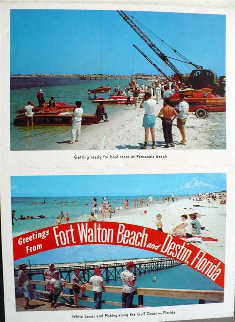 1950s Florida Gulf Beaches Destin Long Beach Pensacola Speed Boats Ft