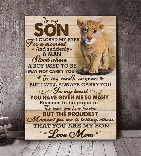 Lion To My Son I Closed My Eyes For A Moment Canvas Poster Etsy