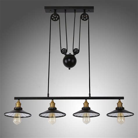 The you have to think about the kitchen island lighting too, since you need artificial light for your activities in the kitchen. Tray Retro Industrial Adjustable Height Pulldown Island ...