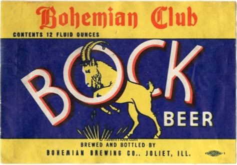 Item 74915 1950 Bohemian Club Bock Beer Label Il81 11v
