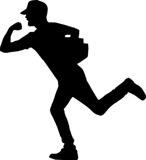 Download Silhouette Delivery Man Running Fast Royalty Free Vector