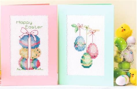 Free Easter Cards Cross Stitch Patterns Needle Woman