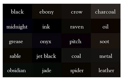 Real 50 Shades Of Grey Color Names Color Shades Of Black