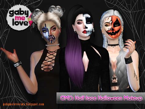 Gmls Half Face Halloween Face Paint The Sims 4 Create A Sim Curseforge