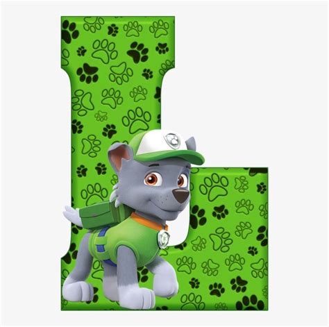 The Letter I Is Made Up Of Paw Patrol Characters Including A Dog With