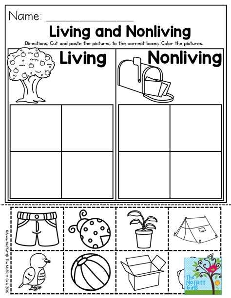 Free Printable Living And Nonliving Worksheets For Kindergarten
