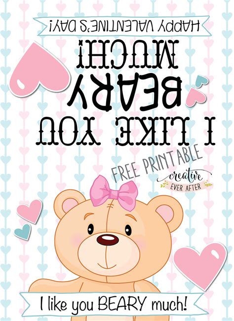 Free Printable I Like You Beary Much Valentine Creative Ever After