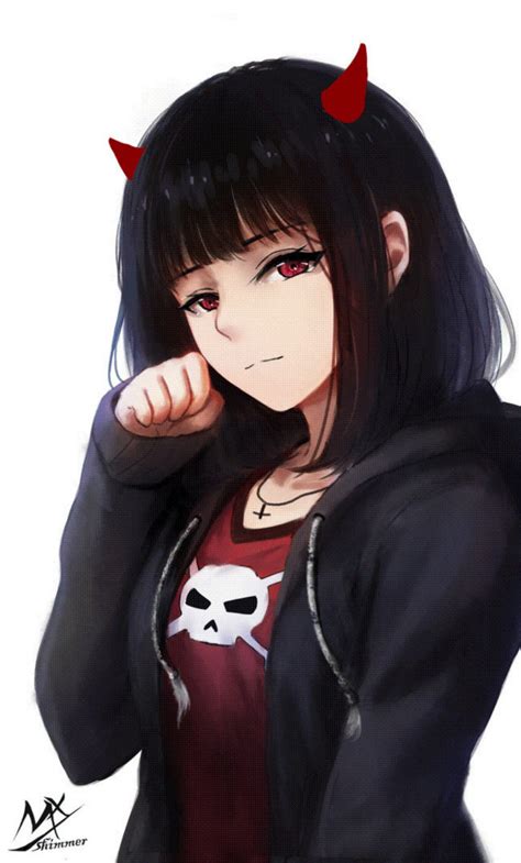 Download Devil Cute Anime Girl Art Wallpaper 1280x2120 Iphone 6 Plus