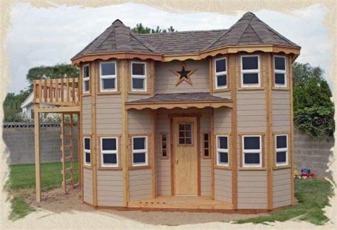 These free playhouse plans will help you create a great place for your kids or grandkids to play for hours on end. Victorian Castle playhouse plans #indoorplayhousekits #playhousediy | Castle playhouse, Play ...