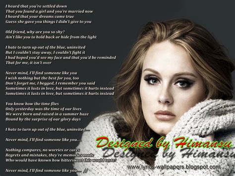 Lyrics Wallpapers Adele Someone Like You Someone Like You Lyrics
