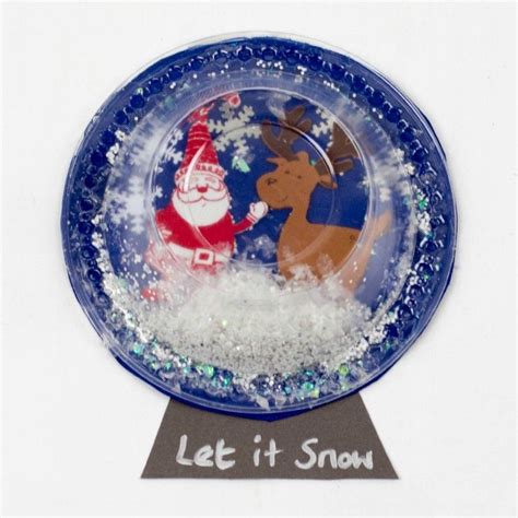 Plastic Bowl Snow Globe Art For Kids Snow Globe Crafts Snow Globe
