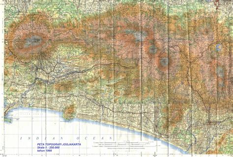 Takjub Indonesia Peta Topografi Yogyakarta Skala 250k