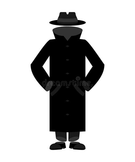 Invisible Man Isolated Invisible In Cloak And Hat Stock Vector