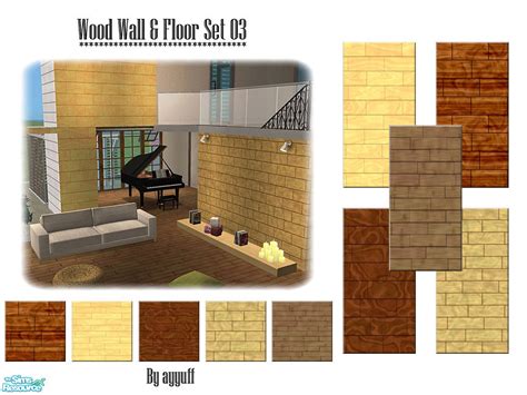 The Sims Resource Wood Wallandfloor Set 03