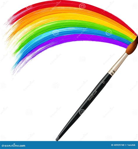 Vector Brush Painting Rainbow Stock Vector Illustration Of Brush