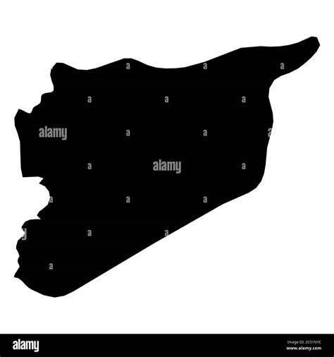 Siria Mapa De Silueta Negro S Lido De La Zona Del Pa S Ilustraci N Simple De Vector Plano