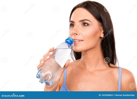 Slim Cute Girl Holding A Bottle With Water Stock Photo Image Of Hand