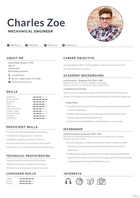 Check out the complete civil engineer resume sample to get more clarity on how your own civil engineering resume should look like. Mechanical Engineer Fresher Resume Template in Adobe Photoshop | Template.net