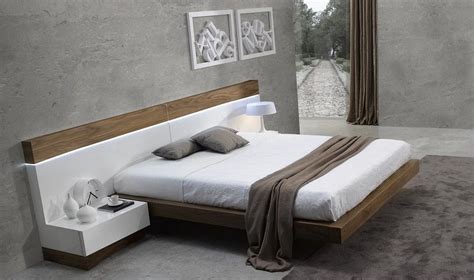 Modern Rustic Floating Style Bed Frame In Full Size Bedroom Bed